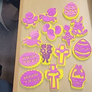 Lot Of 14 Chunky Foam Stamps For Arts And Crafts Painting. Easter